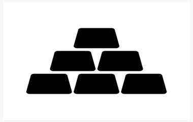 Altın rengi bir sembol. Altın külçe ikonu. Stencil vektör stok illüstrasyonu. EPS 10