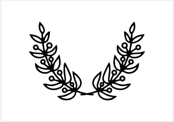 Wreath Icon Isolated Eco Clip Art Branch Leaf Frame Border — Stock vektor