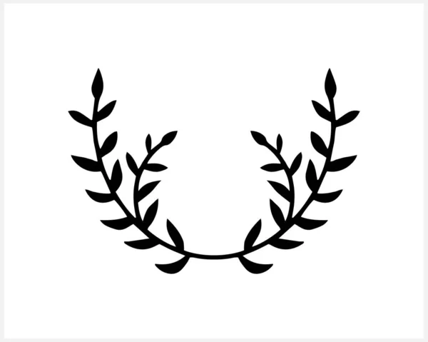 Wreath Icon Isolated Eco Clip Art Branch Leaf Frame Border — Image vectorielle