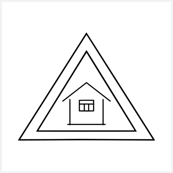 House Flat Clp Art Warning Vector Stock Illustration Eps — Image vectorielle