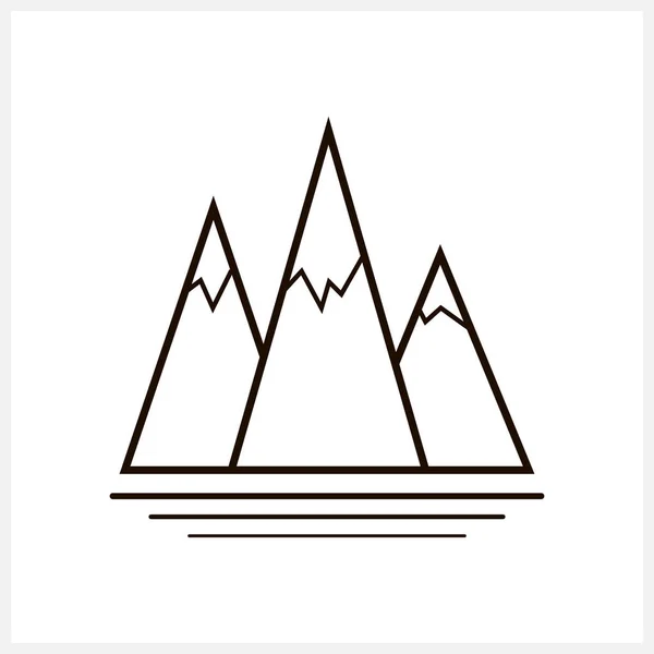 Mountain Icon Isolated Hand Drawn Line Art Sketch Vector Stock —  Vetores de Stock