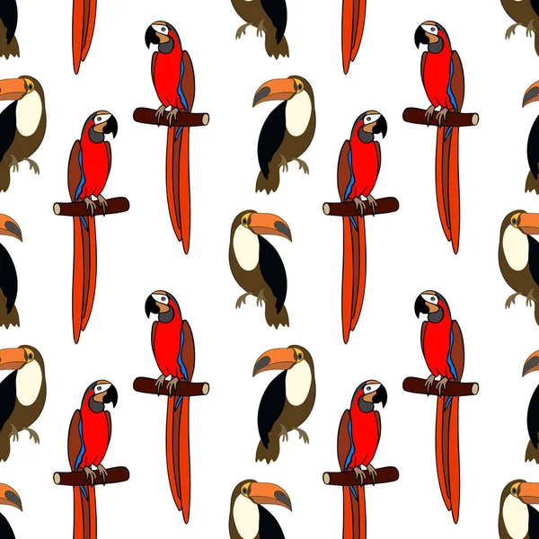 Doodle bird seamless pattern. Hand drawn animal. Hand drawn bird. Vector stock illustration. EPS 10