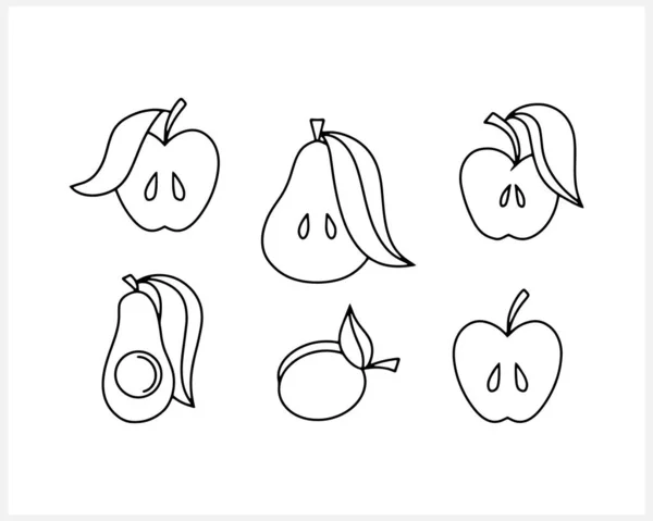 Doodle Food Icon Set Isolated Hand Drawn Line Art Sketch — Stock Vector