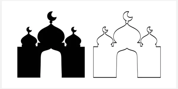 Masjid Clip Art Isolated Aid Mubarak Symbol Vector Stock Illustration — Image vectorielle