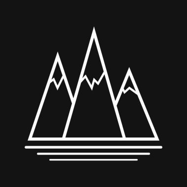 Mountain icon. Hand drawn line art. Sketch vector stock illustration illustration. EPS 10