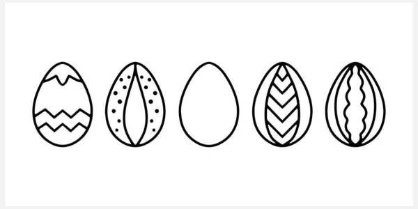 Απομονωμένο Εικονίδιο Αυγών Doodle Χειροποίητη Γραμμή Τέχνης Περίγραμμα Πάσχα Διάνυσμα — Διανυσματικό Αρχείο
