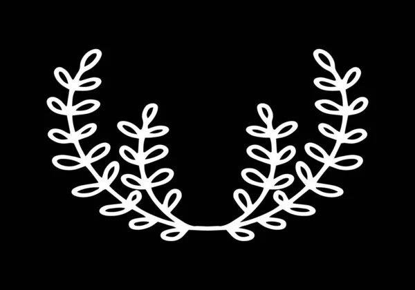 Wreath Icon Eco Clip Art Branch Leaf Frame Border Vector — Stok Vektör