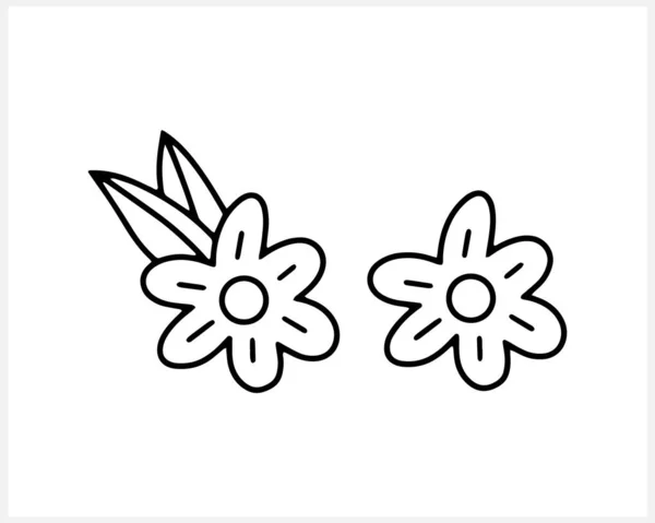 Doodle Flower Leaf Icon Isolated Hand Drawn Clip Art Sketch — 图库矢量图片