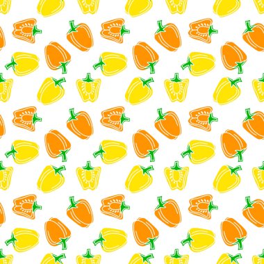 Doodle pepper seamless pattern isolated. Food Vector stock illustration. EPS 10