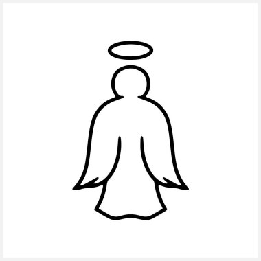 Doodle angel icon Hand drawn easter symbol Vector stock illustration EPS 10