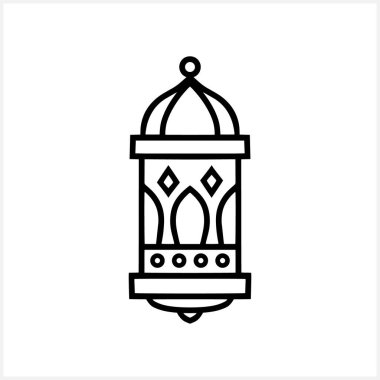 İslami fener klipsi sanatı. Kabartma lamba. Mübarek 'e yardım sembolü. Vektör hisse senedi çizimi. EPS 10