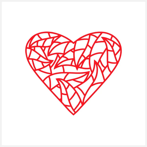 Doodle Klip Hati Seni Valentines Hari Simbol Ilustrasi Saham Vektor - Stok Vektor