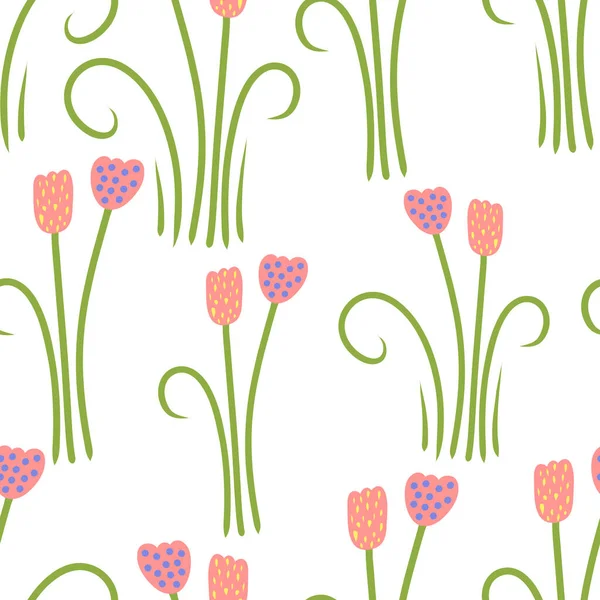 Fleur Boho Avec Motif Sans Couture Feuille Illustration Vectorielle Bande — Image vectorielle