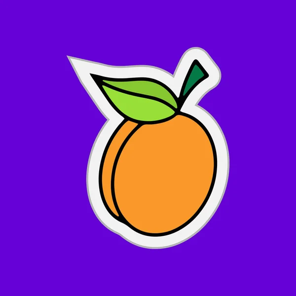 Doodle Βερίκοκο Ροδακινί Εικονίδιο Αυτοκόλλητο Φρούτου Σκετς Εικονογράφηση Διανυσμάτων Eps — Διανυσματικό Αρχείο