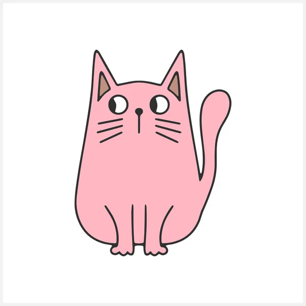 Τέχνη Κλιπ Γάτας Αυτοκόλλητο Ζωγραφισμένο Ζωάκι Του Σκετς Εικονογράφηση Διανυσμάτων — Διανυσματικό Αρχείο