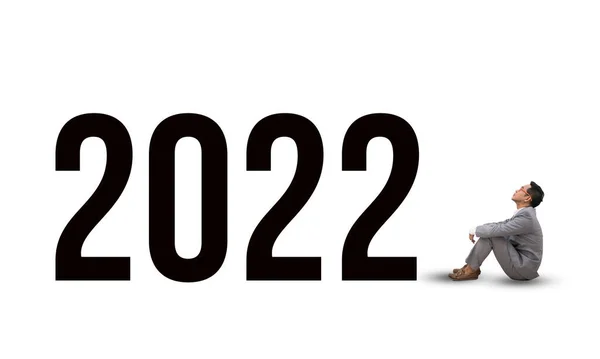 Asian Business Man Sitting Looking 2022 — 图库照片