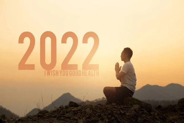 Siluet Orang Asia Yoga Pada Sunset Berharap Anda Kesehatan Yang Stok Lukisan  
