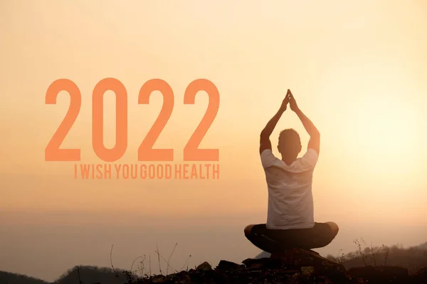 Йога Азіата Заході Бажаю Тобі Доброго Здоров Концепт 2022 Ліцензійні Стокові Зображення