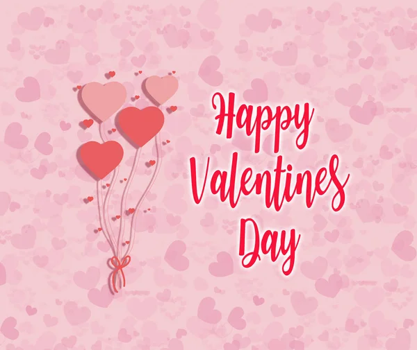 Šťastný Valentýn Roztomilé Srdce Balón Pozadí Srdce — Stock fotografie