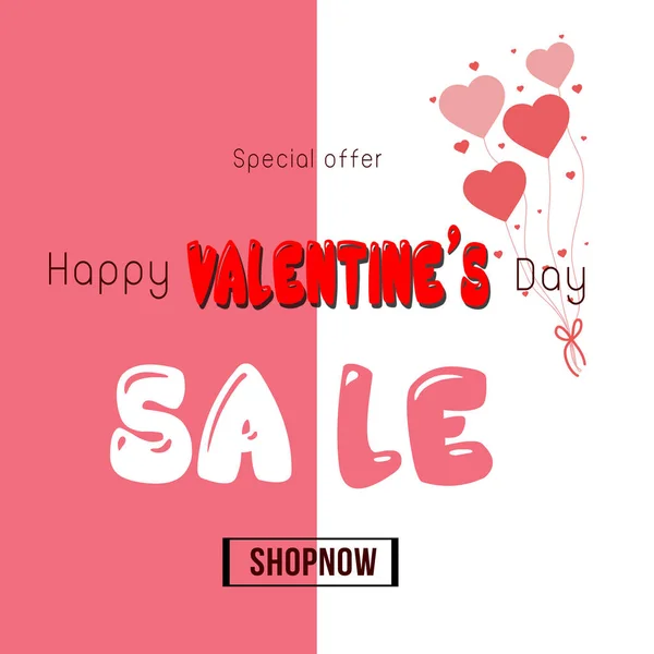 Hari Valentine Penjualan Poster Atau Spanduk Backgroud — Stok Foto