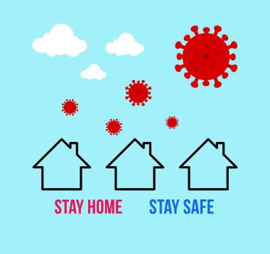 Coronavirus 'u önlemek için enfeksiyon riskini azaltmak amacıyla karantina ya da kendini izolasyon için evde kalın.