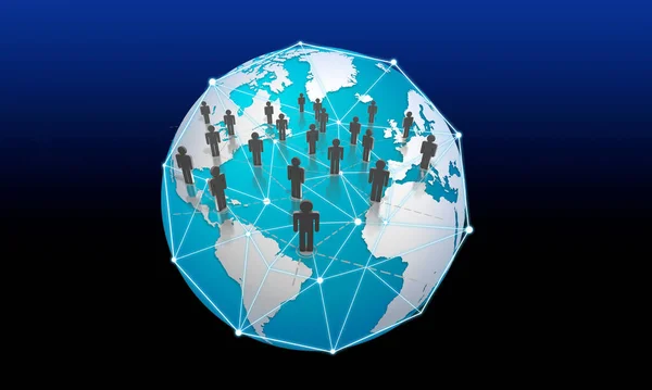 Globalt Nätverksanslutningskoncept Big Data Visualisering Social Nätverkskommunikation — Stockfoto