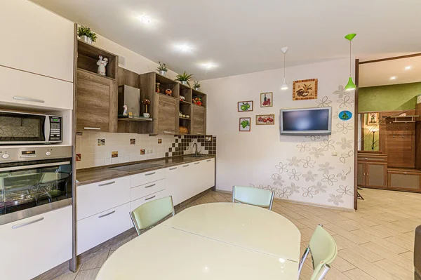 Rusia Moscow Mei 2020 Dapur Interior Dan Ruang Makan Area — Stok Foto