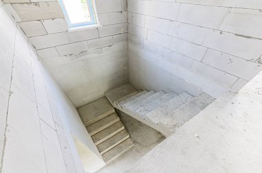 Russia, Moscow- May 15, 2020: interior room apartment rough repair for self-finishing. interior decoration, bare walls of the premises, stage of construction