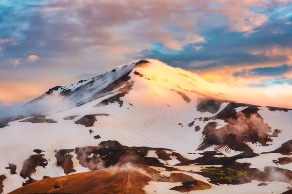 Fantastic Landscape Kerlingarfjoll Mountain Range Colorful Sunset Sky Geothermal Area —  Fotos de Stock