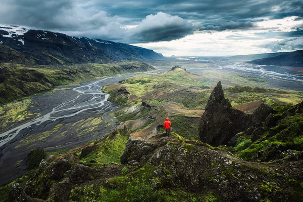 아이슬란드의 스몰크에 아이슬란드 지대에 강으로 둘러싸인 — 스톡 사진