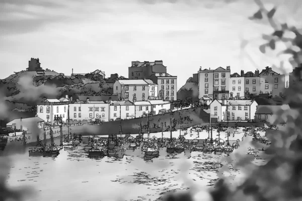 Tenby Galles Maggio 2021 Porto Porto Turistico Nella Bellissima Cittadina — Foto Stock