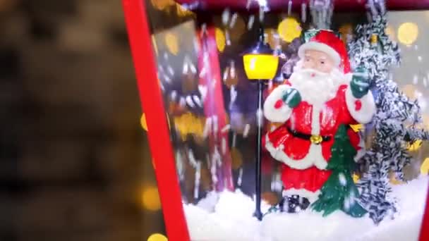 New year santa claus christmas tree decoration — Stock videók