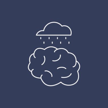 Psikoterapi ve psikoloji çizgi ikonu seti. Basit.