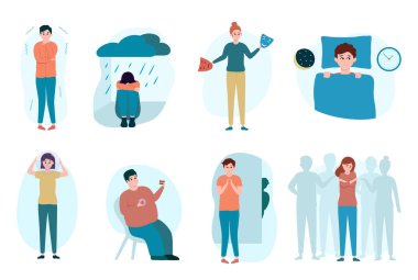 Farklı zihinsel sorunları olan insanlar. Psikolojik sorunlar