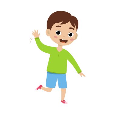 Sevimli çocuk. Beyaz arka planda izole edilmiş komik çocuk