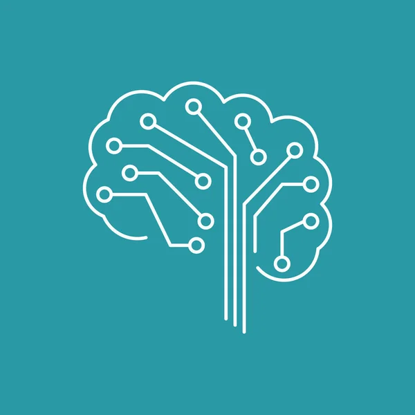 Ikona Umělá inteligence a strojové učení — Stockový vektor