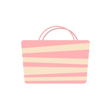 Plaj çantası pastel renkli beyaz arka planda izole