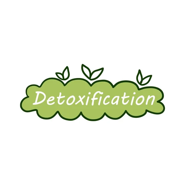 Rótulo de desintoxicação, conceito de etiqueta alimentar saudável —  Vetores de Stock