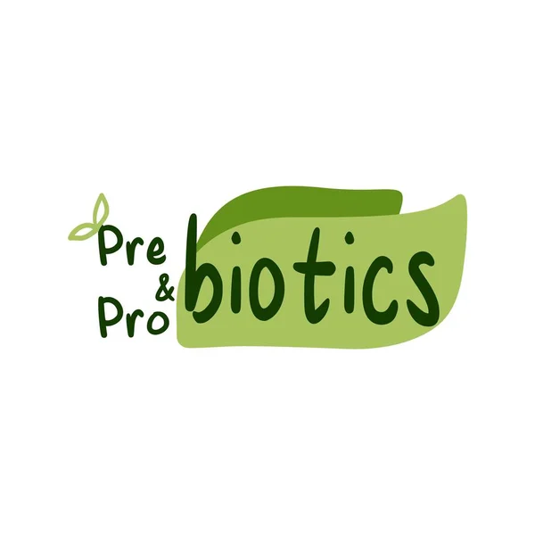 Rótulo do produto de qualidade prebiótico e probiótico —  Vetores de Stock