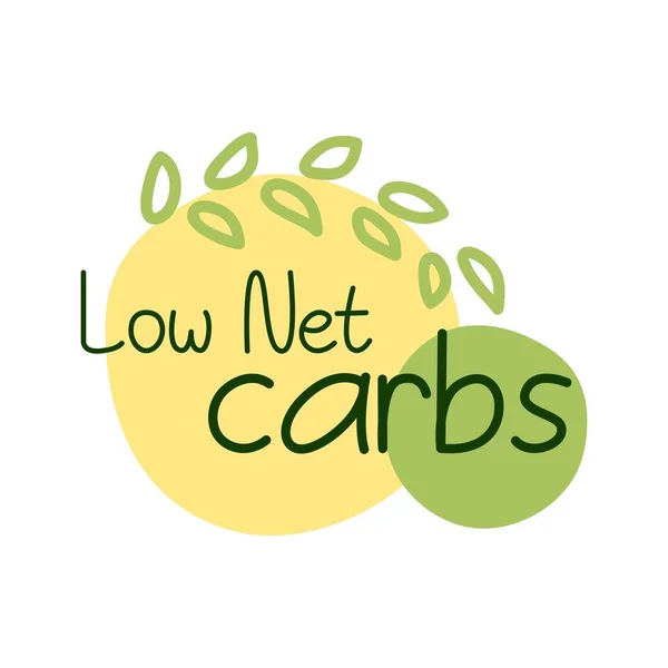Low net carbs label for product quality package — Stock Vector