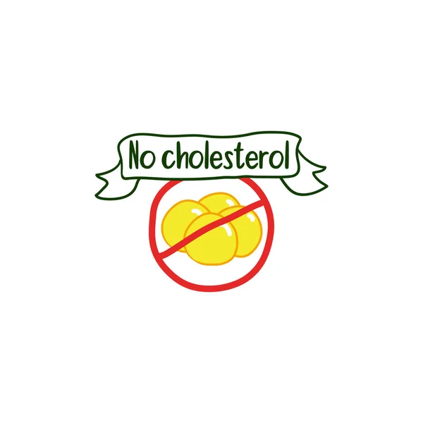 Nincs koleszterinszint a termék címkéjén, zsírmentes címke — Stock Vector