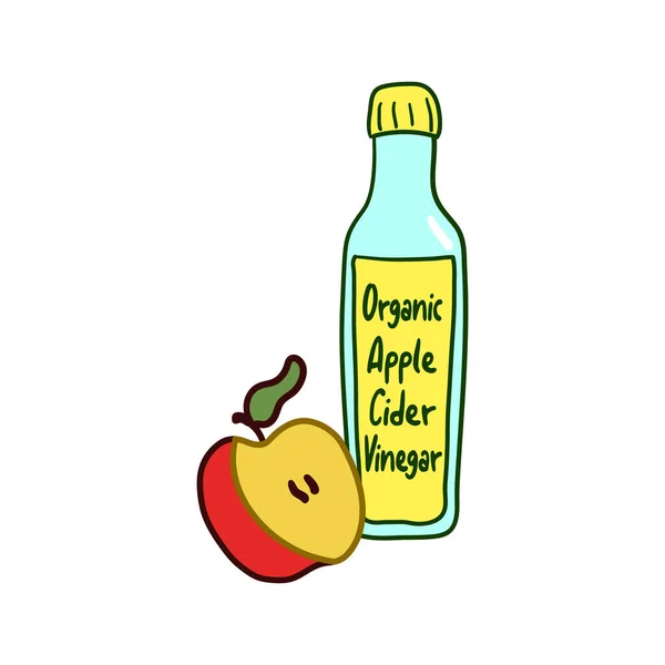 Autocollant vinaigre de cidre de pomme bio, design d'étiquette — Image vectorielle