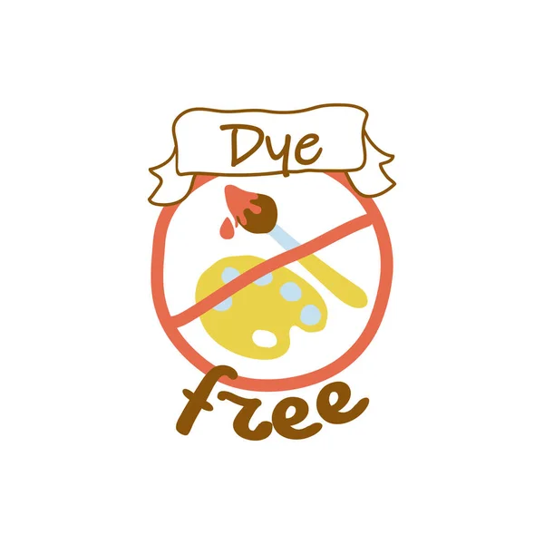 Dye free product emblem, 0 성분 표시 — 스톡 벡터