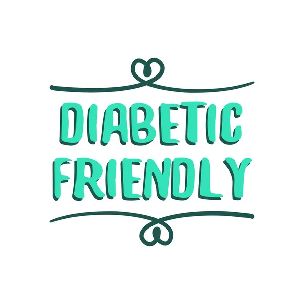 Emblema do produto amigável diabético, doença certificada —  Vetores de Stock