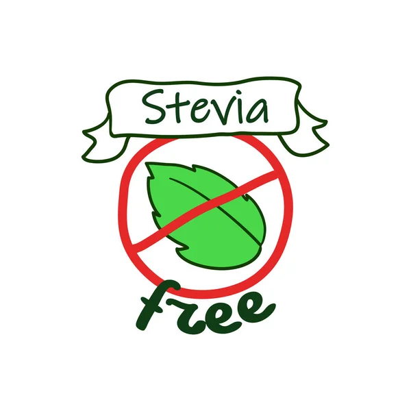 Stevia ingyenes termék címke elem szalaggal — Stock Vector