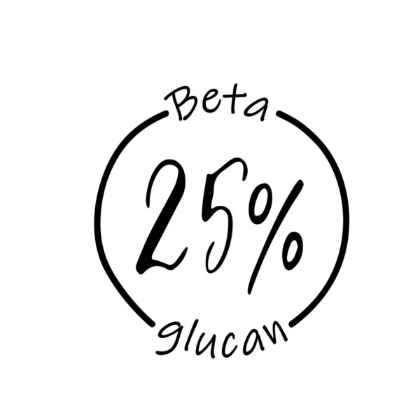 Ingrediente por ciento de beta glucano en productos saludables — Vector de stock
