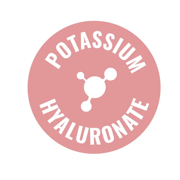 Ingrediente de hialuronato de potasio para etiqueta cosmética — Vector de stock