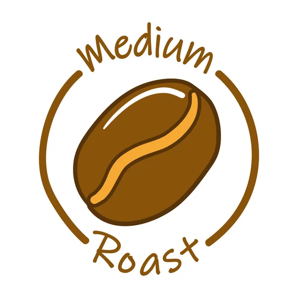 Etiqueta de calidad de café tostado medio, insignia de bebida — Vector de stock