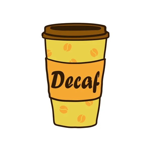 Diseño de emblema de bebida descafeinado para producto de café — Vector de stock