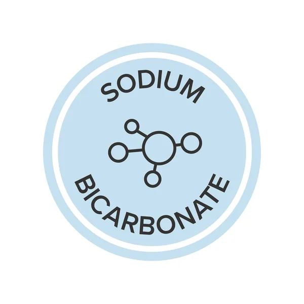 Ingrediente de bicarbonato de sódio na etiqueta alimentar — Vetor de Stock